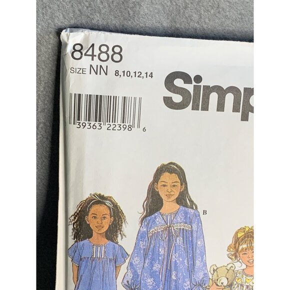 Simplicity Girls Sleepwear Sewing Pattern Size 8 10 12 14 8488 - Uncut 1990s - Picture 2 of 4